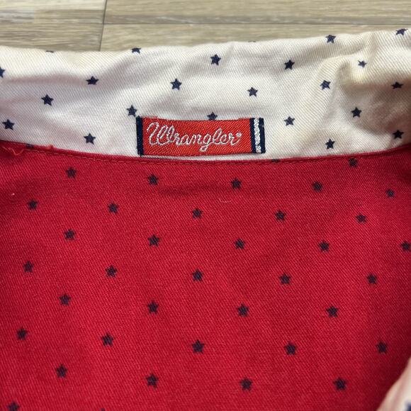 Vintage Wrangler Women’s Reversible Vest Red White Stars Fourth July Sz M - M197 - Picture 14 of 16